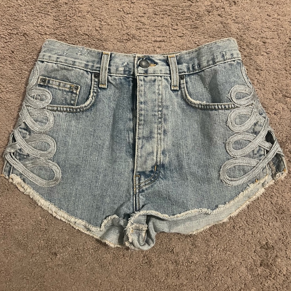 Carmar denim shorts with silver accent